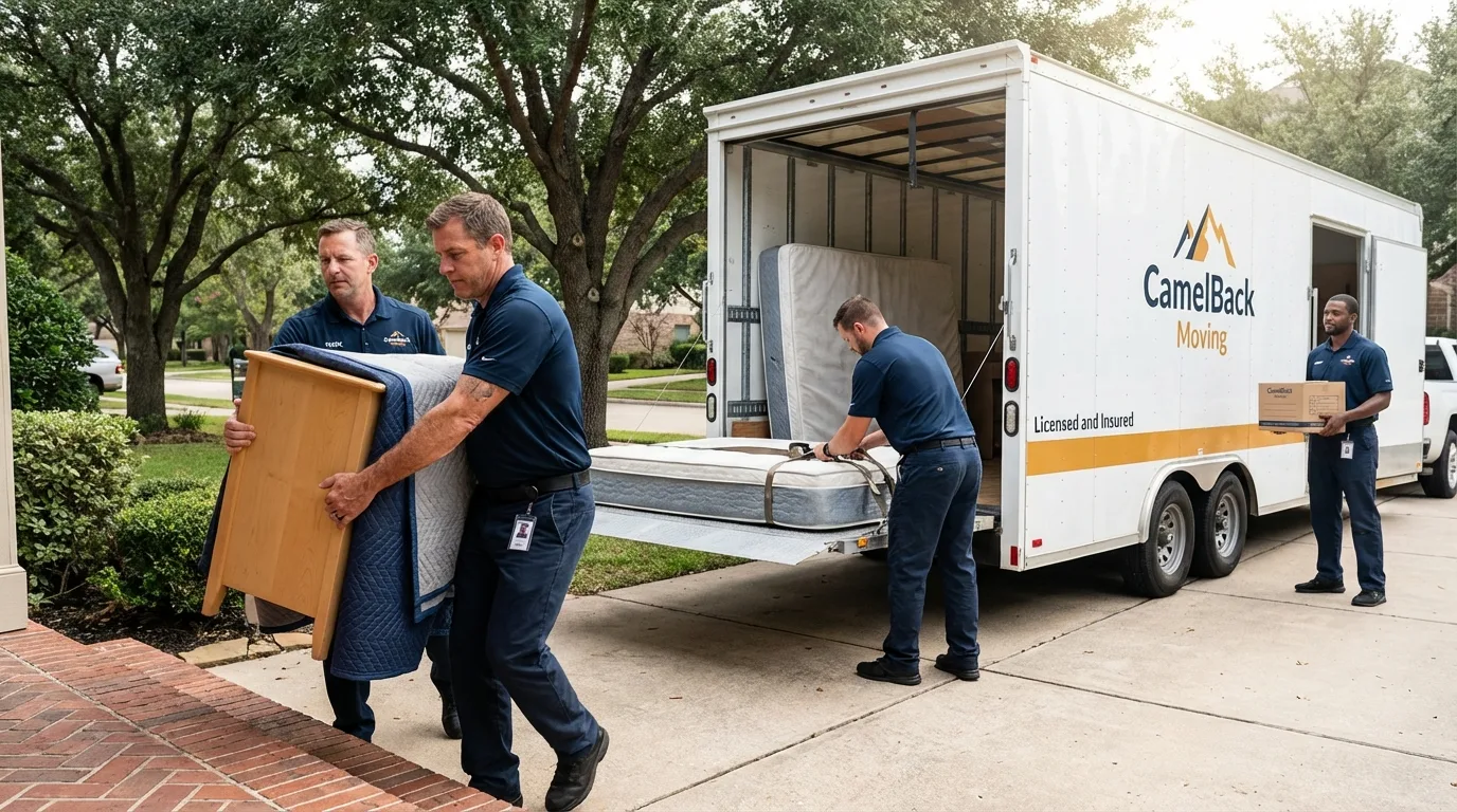 Crew loading residential truck for cross-state move from Woodbury, TN